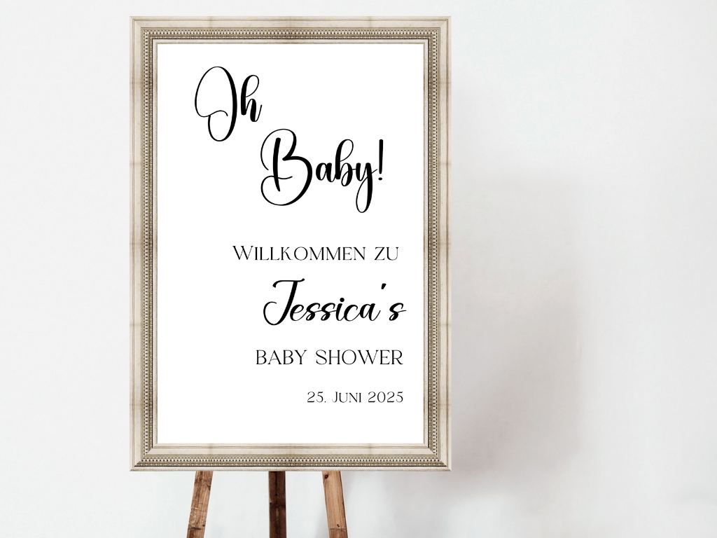 Willkommensschild Baby Shower , Gender Reveal - Leinwand , Poster - Olivier