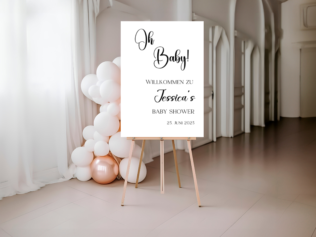 Willkommensschild Baby Shower , Gender Reveal - Leinwand , Poster - Olivier