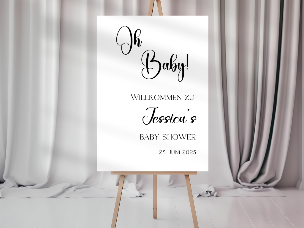Willkommensschild Baby Shower , Gender Reveal - Leinwand , Poster - Olivier