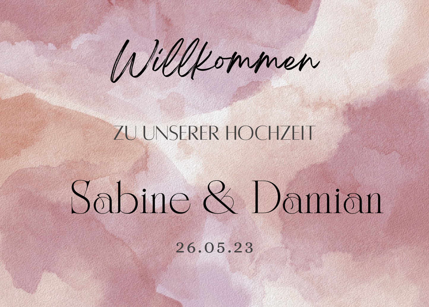 Willkommensschild Hochzeit - Leinwand , Poster - Glamour , Rot EMILY