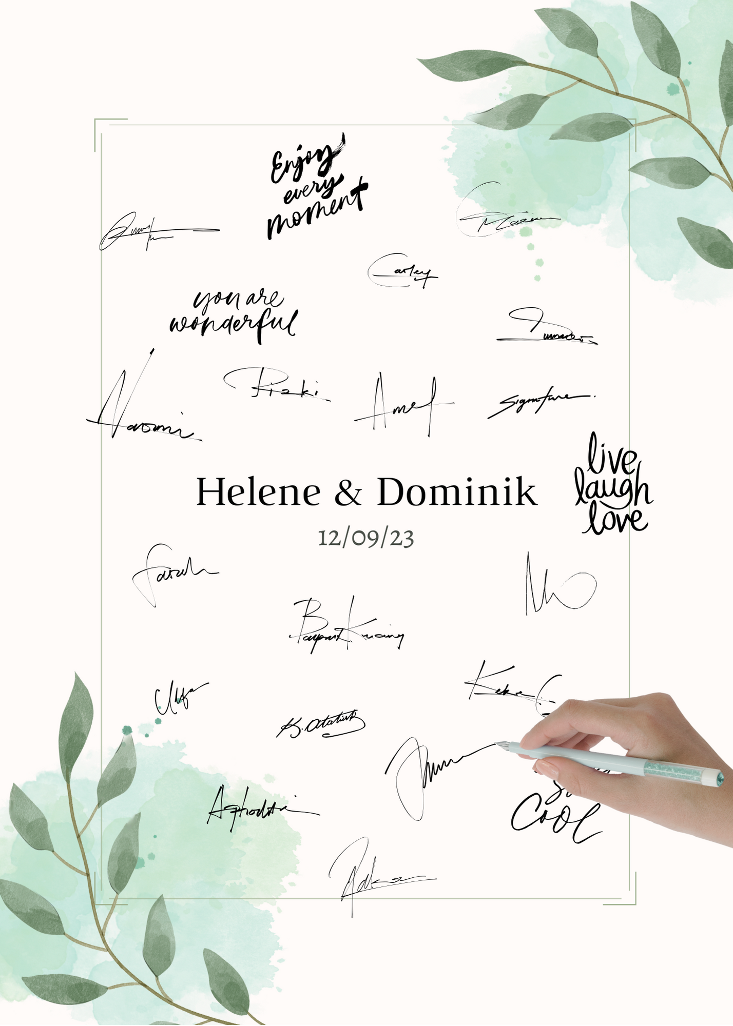 Gästebuch Alternativen für Hochzeit Leinwand, Poster . Eukalyptus Vintage NELE