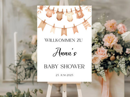 Willkommensschild Baby Shower , Gender Reveal - Leinwand , Poster - FINN