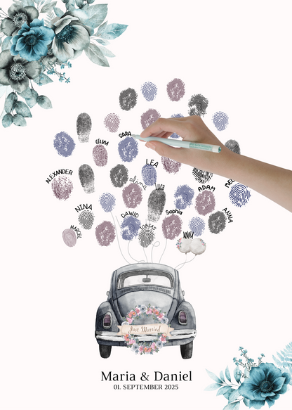 Gästebuch Alternativen für Hochzeit Leinwand, Poster . Strand Hochzeit , Marine , Blaue Blumen MILA