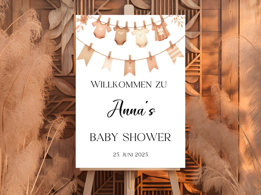 Willkommensschild Baby Shower , Gender Reveal - Leinwand , Poster - FINN