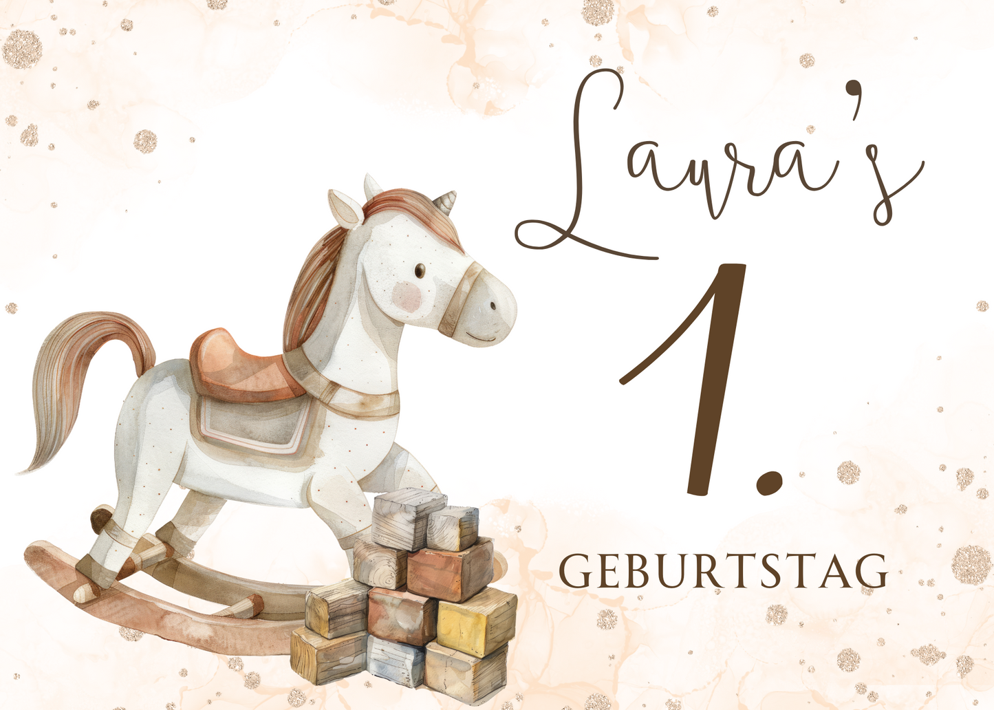 Willkommensschild zum 1. Geburtstag Kindergeburtstag Personalisiertes Deutsch boho