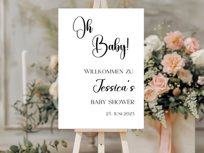 Willkommensschild Baby Shower , Gender Reveal - Leinwand , Poster - Olivier