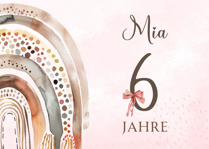 Willkommensschild zum 1. Geburtstag Kindergeburtstag Personalisiertes Regenbogen