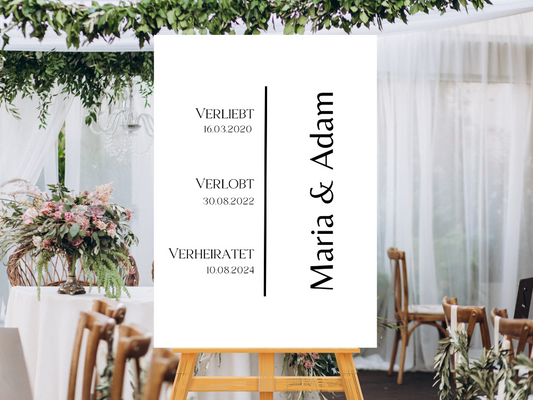 Unsere Liebesgeschichte. Verliebt Verlobt Verheiratet für Hochzeit Leinwand, Poster .