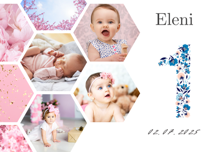 Willkommensschild zum 1. Geburtstag Kindergeburtstag Personalisiertes mit Foto Deutsch