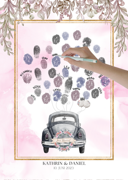 Gästebuch Alternativen für Hochzeit Leinwand, Poster . Boho , Rosa Blumen MARTA