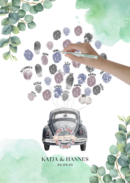 Gästebuch Alternativen für Hochzeit Leinwand, Poster . Eukalyptus Vintage SARAH