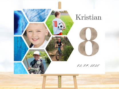 Willkommensschild zum 1. Geburtstag Kindergeburtstag Personalisiertes mit Foto Deutsch