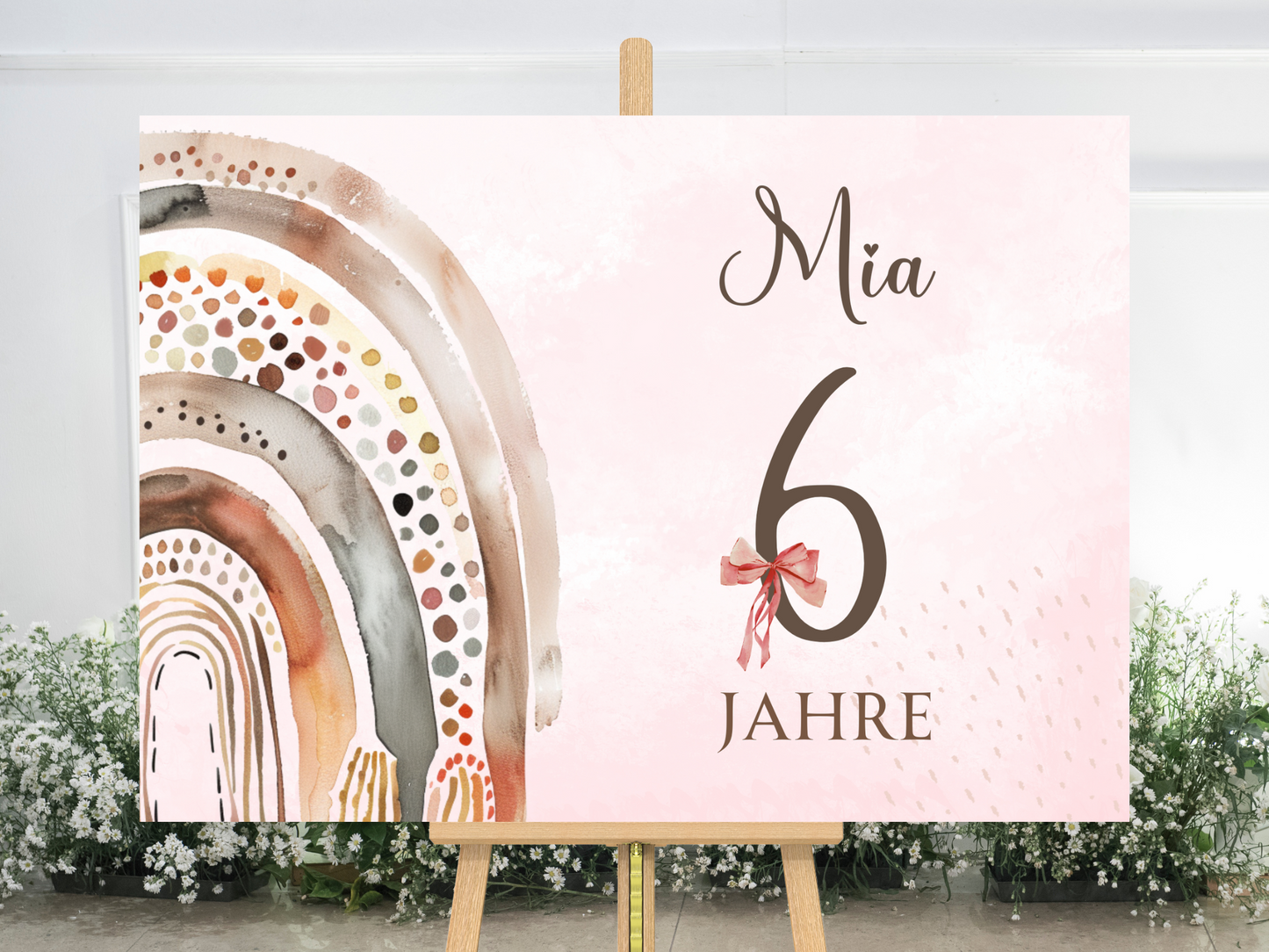 Willkommensschild zum 1. Geburtstag Kindergeburtstag Personalisiertes Regenbogen