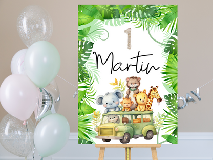 Willkommensschild zum 1. Geburtstag Kindergeburtstag Personalisiertes Sahara Deutsch