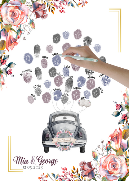 Gästebuch Alternativen für Hochzeit Leinwand, Poster . Boho , Rosa Blumen SOPHIE