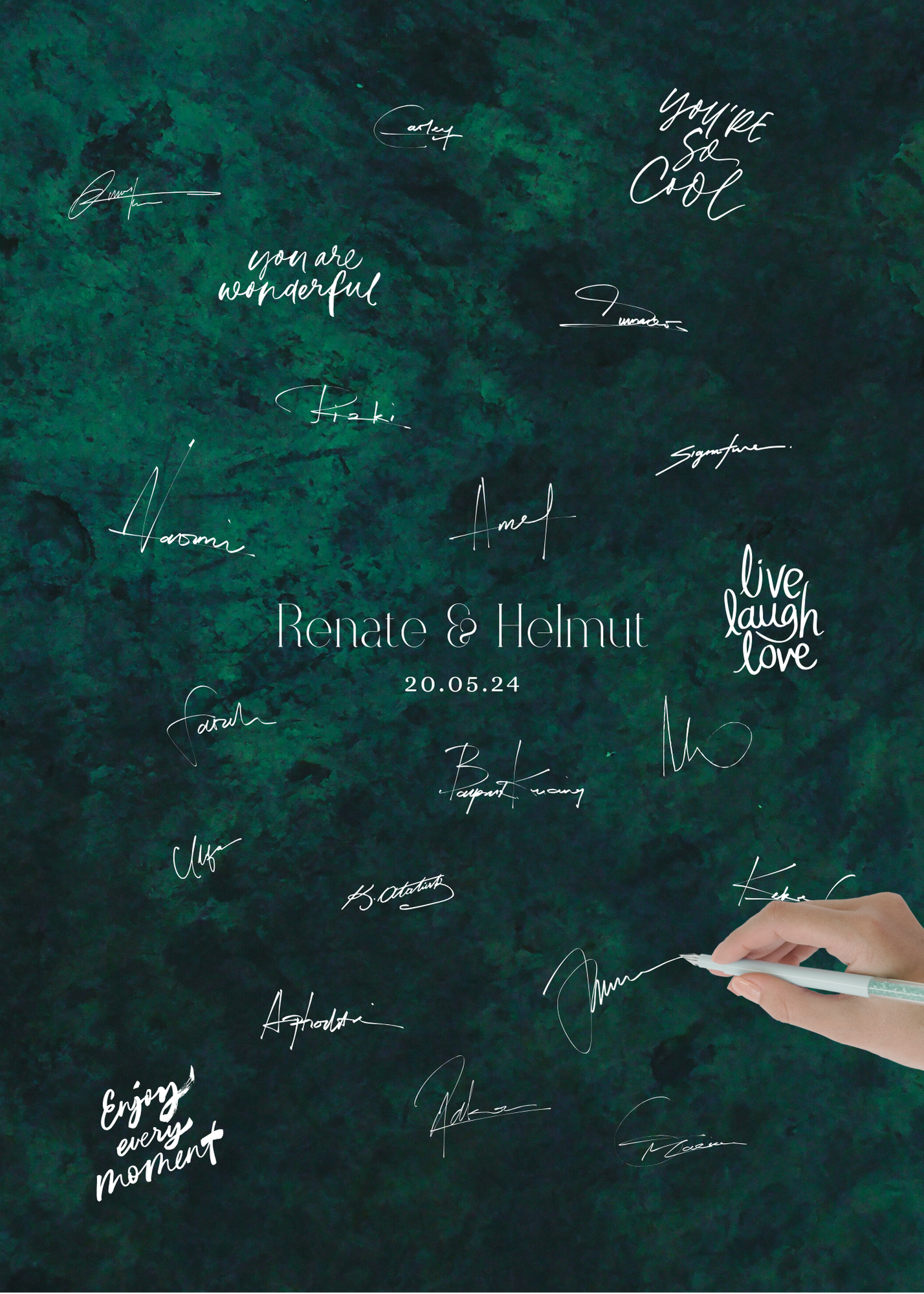 Gästebuch Alternativen für Hochzeit Leinwand, Poster . Glamour , grün MELISSA