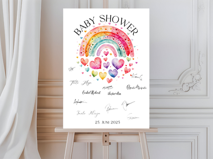Gästebuch Alternativen für Baby Shower Leinwand, Poster  - Regenbogen LUCY