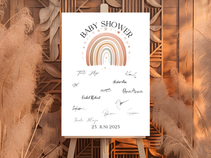 Gästebuch Alternativen für Baby Shower Leinwand, Poster  - Regenbogen ELLA