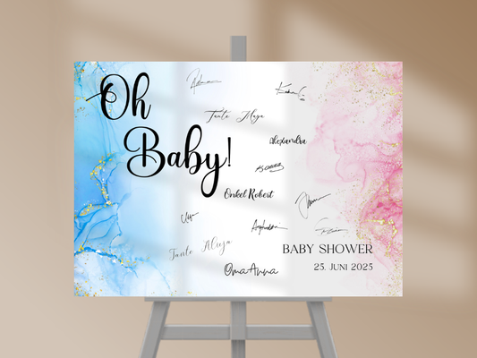 Gästebuch Alternativen für Baby Shower Leinwand, Poster  - Blau , Rosa EVA