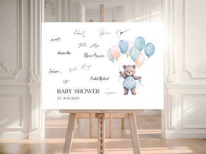 Gästebuch Alternativen für Baby Shower Leinwand, Poster  - Balloons Matteo