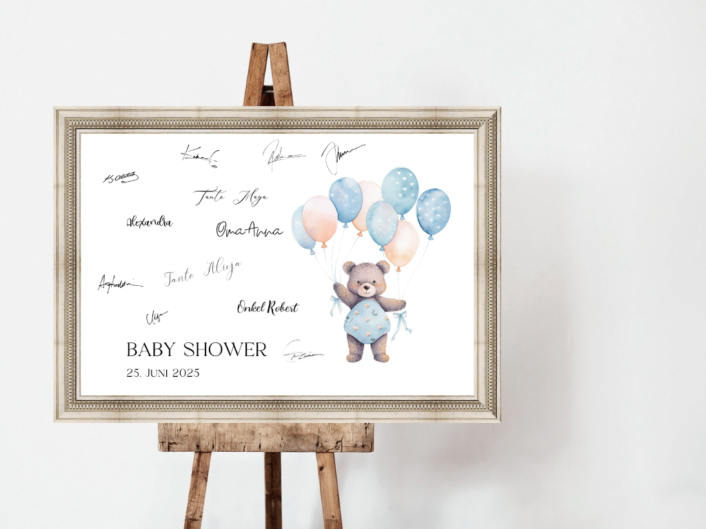 Gästebuch Alternativen für Baby Shower Leinwand, Poster  - Balloons Matteo