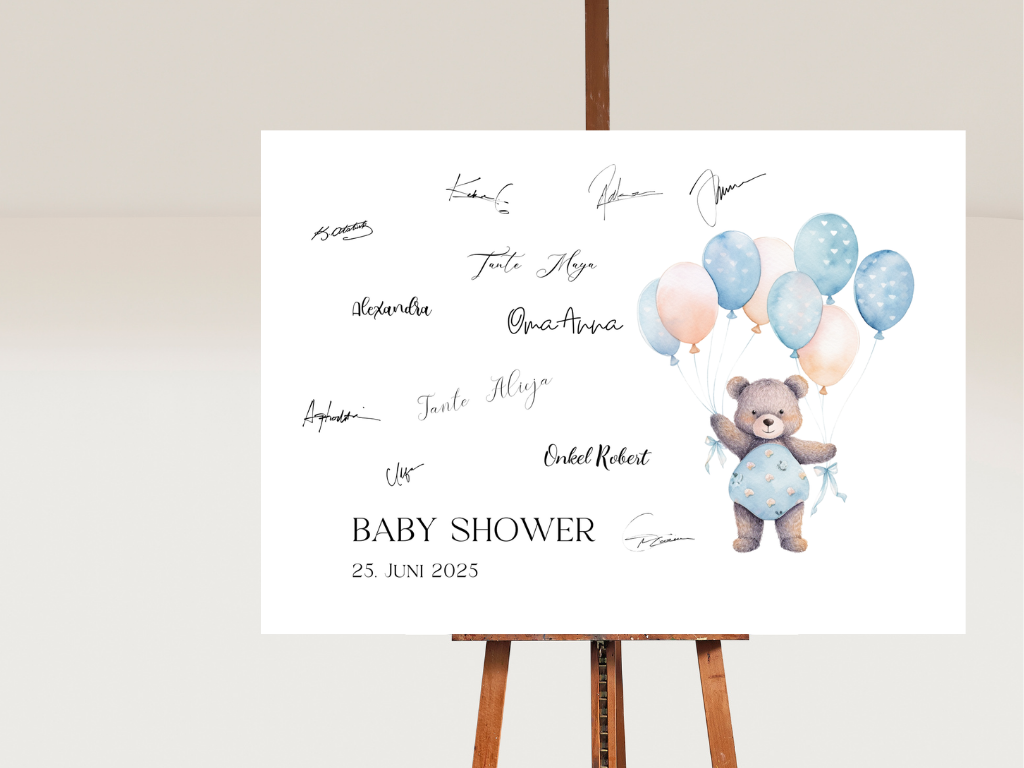 Gästebuch Alternativen für Baby Shower Leinwand, Poster  - Balloons Matteo