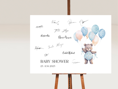 Gästebuch Alternativen für Baby Shower Leinwand, Poster  - Balloons Matteo