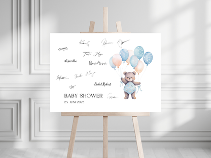 Gästebuch Alternativen für Baby Shower Leinwand, Poster  - Balloons Matteo