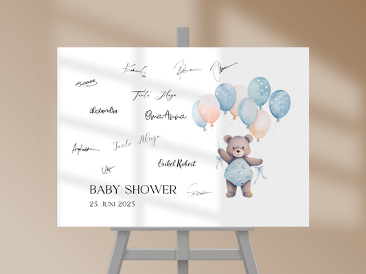 Gästebuch Alternativen für Baby Shower Leinwand, Poster  - Balloons Matteo