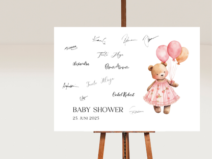 Gästebuch Alternativen für Baby Shower Leinwand, Poster  - Balloons Nina