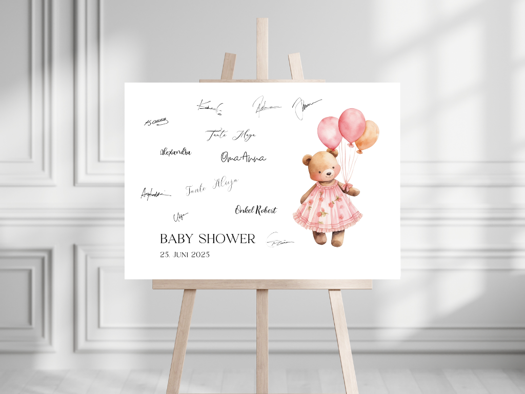 Gästebuch Alternativen für Baby Shower Leinwand, Poster  - Balloons Nina