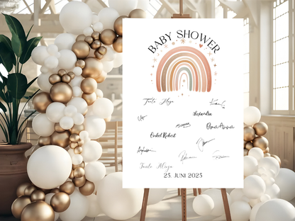 Gästebuch Alternativen für Baby Shower Leinwand, Poster  - Regenbogen ELLA