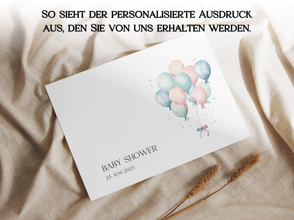 Gästebuch Alternativen für Baby Shower Leinwand, Poster  - Balloons Jonas