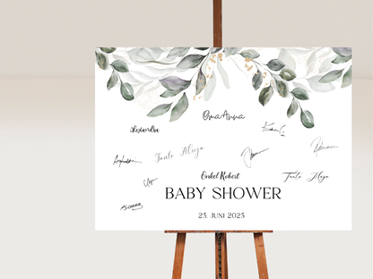 Gästebuch Alternativen für Baby Shower Leinwand, Poster  - Boho Vintage AURELIA