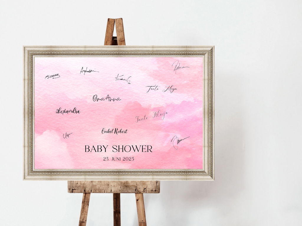 Gästebuch Alternativen für Baby Shower Leinwand, Poster  - Rosa Ida