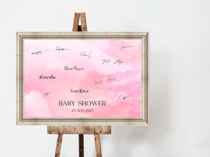 Gästebuch Alternativen für Baby Shower Leinwand, Poster  - Rosa Ida