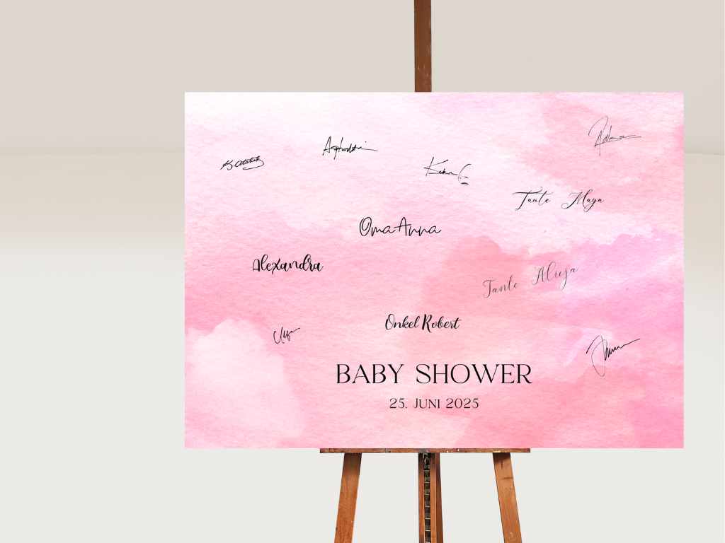 Gästebuch Alternativen für Baby Shower Leinwand, Poster  - Rosa Ida