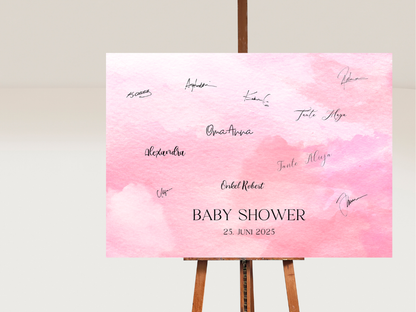 Gästebuch Alternativen für Baby Shower Leinwand, Poster  - Rosa Ida