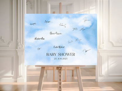 Gästebuch Alternativen für Baby Shower Leinwand, Poster  - Blau Elias