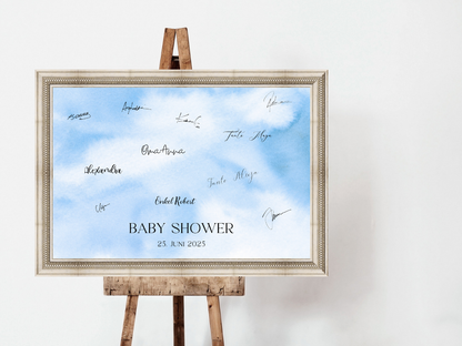 Gästebuch Alternativen für Baby Shower Leinwand, Poster  - Blau Elias