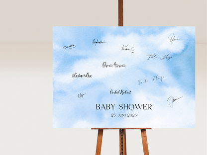 Gästebuch Alternativen für Baby Shower Leinwand, Poster  - Blau Elias
