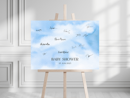 Gästebuch Alternativen für Baby Shower Leinwand, Poster  - Blau Elias