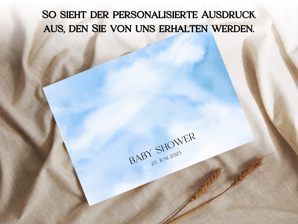 Gästebuch Alternativen für Baby Shower Leinwand, Poster  - Blau Elias