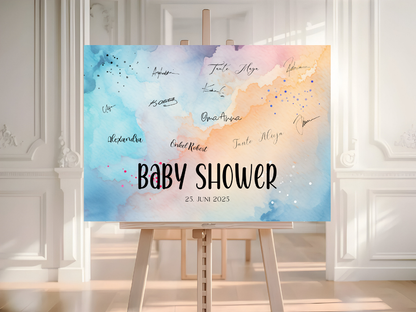 Gästebuch Alternativen für Baby Shower Leinwand, Poster  - Blau , Rosa Luka