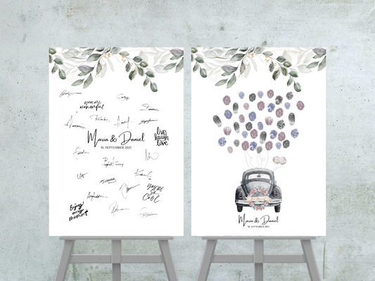 Gästebuch Alternativen für Hochzeit Leinwand, Poster . Eukalyptus Vintage ANNA