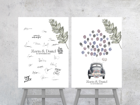 Gästebuch Alternativen für Hochzeit Leinwand, Poster . Eukalyptus Vintage LARA