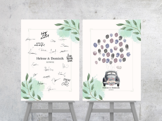 Gästebuch Alternativen für Hochzeit Leinwand, Poster . Eukalyptus Vintage NELE