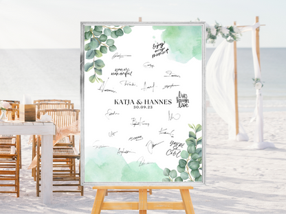 Gästebuch Alternativen für Hochzeit Leinwand, Poster . Eukalyptus Vintage SARAH