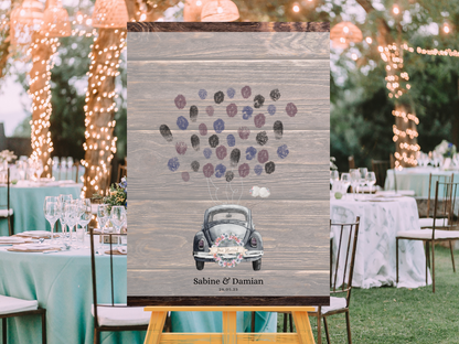 Gästebuch Alternativen für Hochzeit Leinwand, Poster . Boho , Holzeffekt , Vintage LEONIE