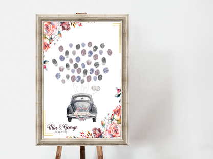 Gästebuch Alternativen für Hochzeit Leinwand, Poster . Boho , Rosa Blumen SOPHIE